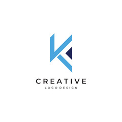 Abstract initial logo letter k with monogram concept. Logos can be used for businesses, companies and others.
