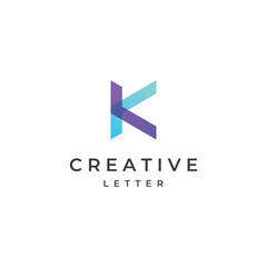 Abstract initial logo letter k with monogram concept. Logos can be used for businesses, companies and others.