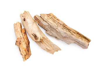 Wooden broken sticks isolated on white background