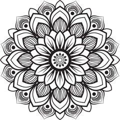 mandala design tibetan decorative ornament coloring page greeting card invitation tattoo yoga spa symbol