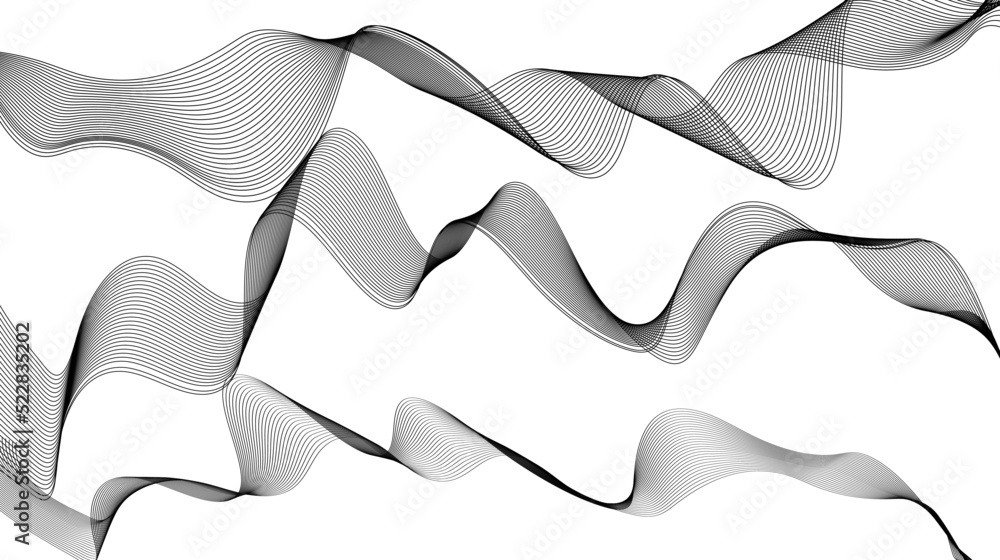 Poster spiral abstract background design. thin line on white wavy background. business background lines wav