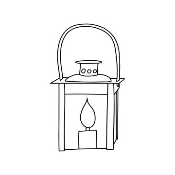 recommend clip art: Lantern line art. Vector simple illustration isolated on white background. Hand drown in doodle technique 