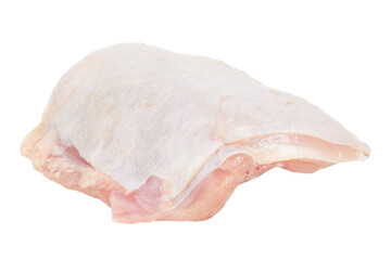 Chicken thigh meat on a white background.