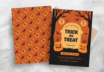 Orange Halloween Pumpkin Flyer Poster