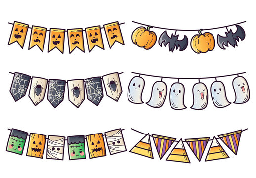 Halloween Bunting Decoration Vector Clipart