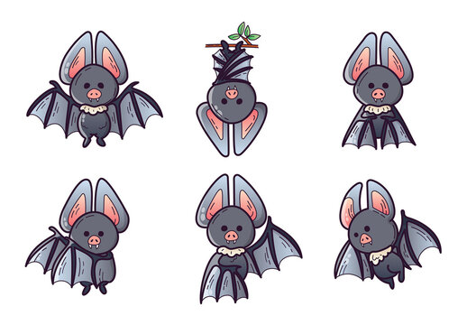 Cute Bat Clipart Illustrations for Halloween