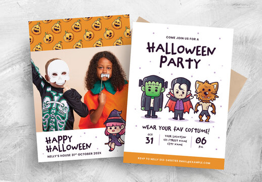 Simple Halloween Party Flyer Poster