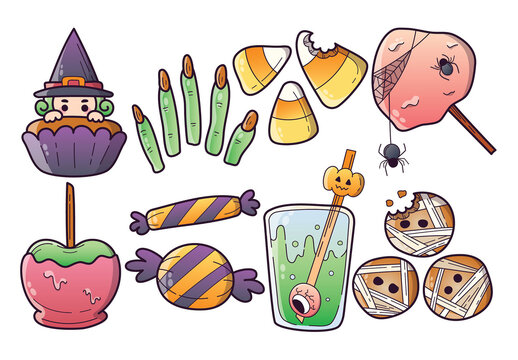 Halloween Candy Candies Vector Clipart Illustration