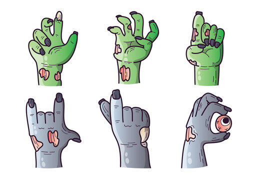 Zombie Hands Pointing Halloween Vector Clipart