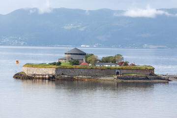 Munkholmen fortress in the Trondheimsfjorden at Trondheim in Trøndelag in Norway (Norwegen, Norge...
