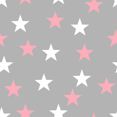 Seamless background in a childish style with stars