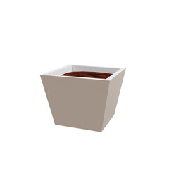 White empty plant pot. 3d rendering.	