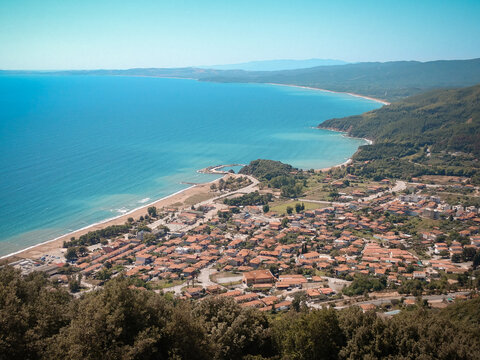 Stratoni Halkidiki, village stratoni chalkidiki, town at the seaside, city by the sea, coast, sea, sea coast, Chalkidiki, greece, athos, turquoise, 