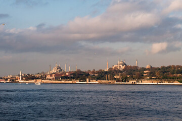 Fototapeta premium View of the Bosphorus to Istanbul from the water area