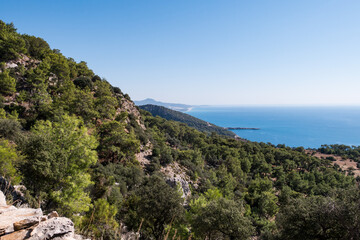 View along the route of the Lycian Way on the Mediterranean Sea