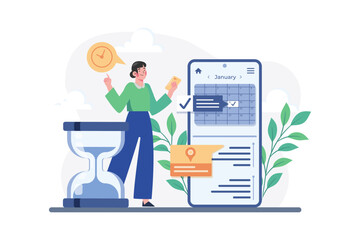 Appointment Scheduling Illustration concept on white background