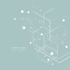 Abstract hexagons for dna, data, medicine, scientific, Modern biology genetic, science, chemical pattern. Vector connection and social network. Concept with lines and dots