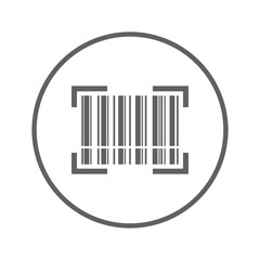 Bar code icon. Gray vector graphics.