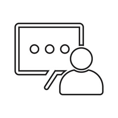 Blog commenting outline icon. Line art vector.