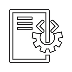 Html, coding line icon. Outline vector design.