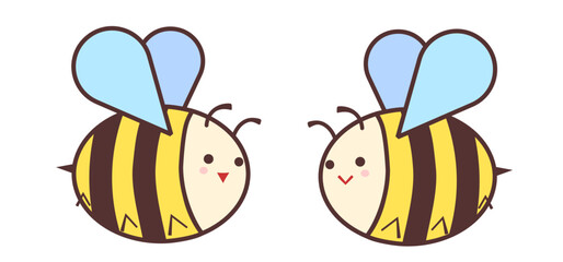 かわいい２匹のミツバチ