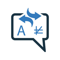 Localization and translation icon. Simple editable vector graphics.