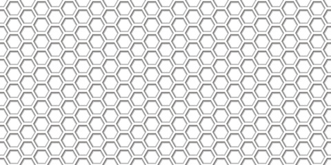 3d monochrome honey comb simple seamless pattern. Regular hive cell texture with shadow. Abstract vector background with hexagon geometry. Wallpaper in a minimalist style