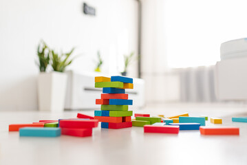 Board game tower of wood sticks