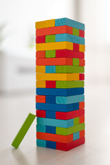 Fototapeta na wymiar Board game tower of wood sticks