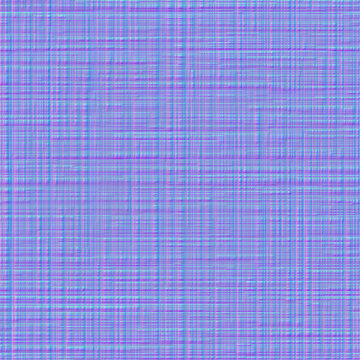 Normal map of seamless pattern imitating burlap or gauze. Hessian sackcloth woven background. Homespun rough jute linen fabric. Bump mapping of cotton tablecloth. 3d shader of worn canvas texture.