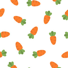 Seamless pattern with cute carrots