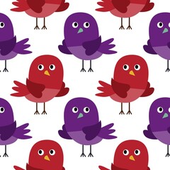 Fototapeta premium Seamless background with chickens...Cartoon illustration as texture with birds...Happy Easter.