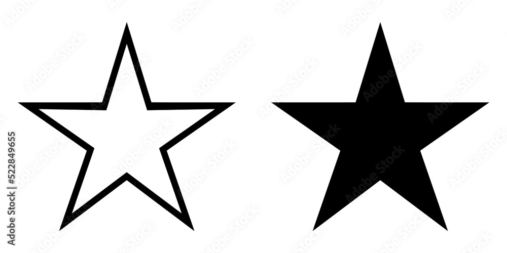 Fototapete ofvs81 outlinefilledvectorsign ofvs - star vector icon . isolated transparent . black outline and fi