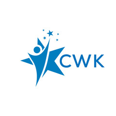 CWK Letter logo white background .CWK Business finance logo design vector image in illustrator .CWK letter logo design for entrepreneur and business.

