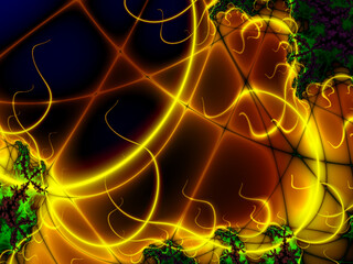 bright abstract pattern of bright and luminous lines, wallpaper, color graphics, design