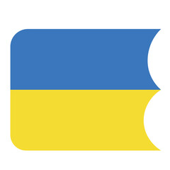 National flag of Ukraine on white background