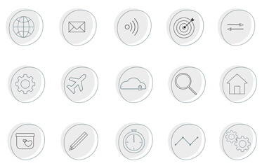 Vector thin line round icons set. Editable vector illustration EPS 10