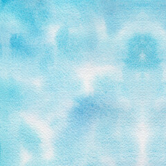 Abstract light blue watercolor hand-painted for background.