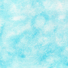 Abstract light blue watercolor hand-painted for background.