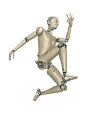 almost human cyberman is jumping fast