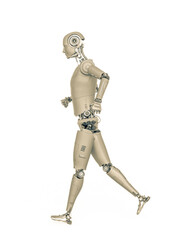 almost human cyberman is walking fast