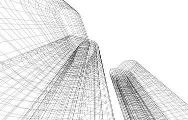 Modern building architectural background vector illustration
