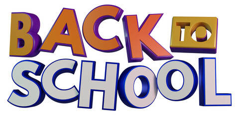 Back TO School 3D Text and Design Element Render