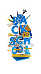 Back TO School 3D Text and Design Element Render