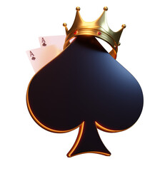 Spade with Crown 3D Render - obrazy, fototapety, plakaty