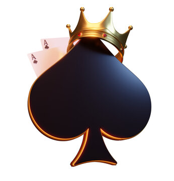 Spade with Crown 3D Render