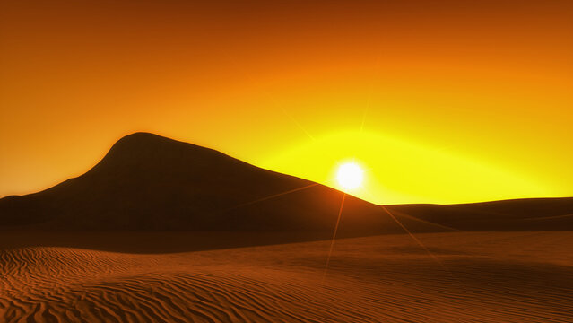 a colorful desert landscape (3d rendering)