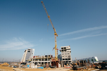 Fototapeta na wymiar The construction of a new residential apartment home. affordable housing