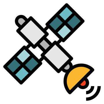 Satellite comsat communication - filled outline icon
