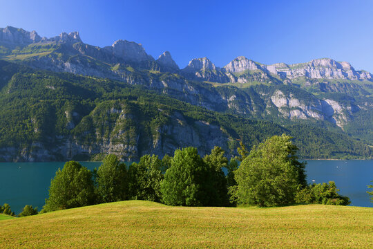Mountains of Wallensee in Switzerland, Europe